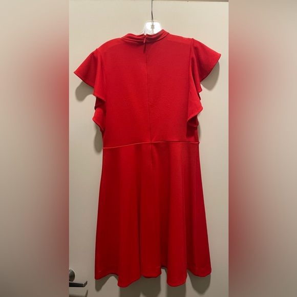 Maeve/Anthropologie Deena Flutter Sleeve Dress. Size Medium. Red. - Picture 4 of 6